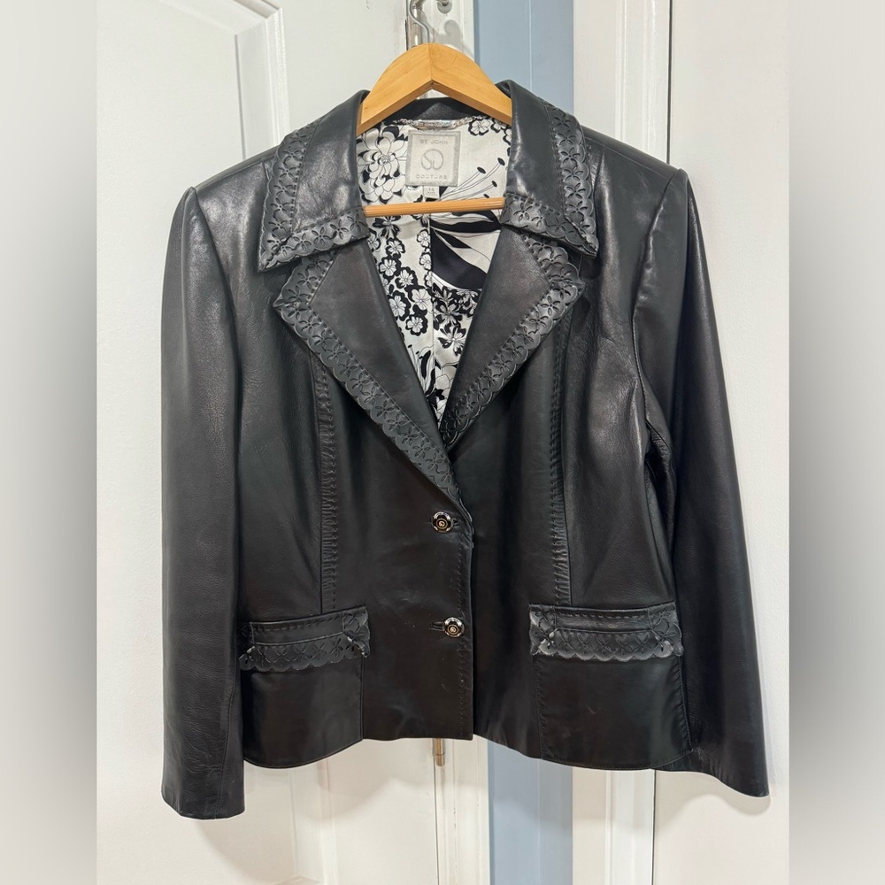 St John Couture Lamb Leather Jacket